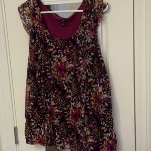 Apt 9 sheer blouse lined with purple inside